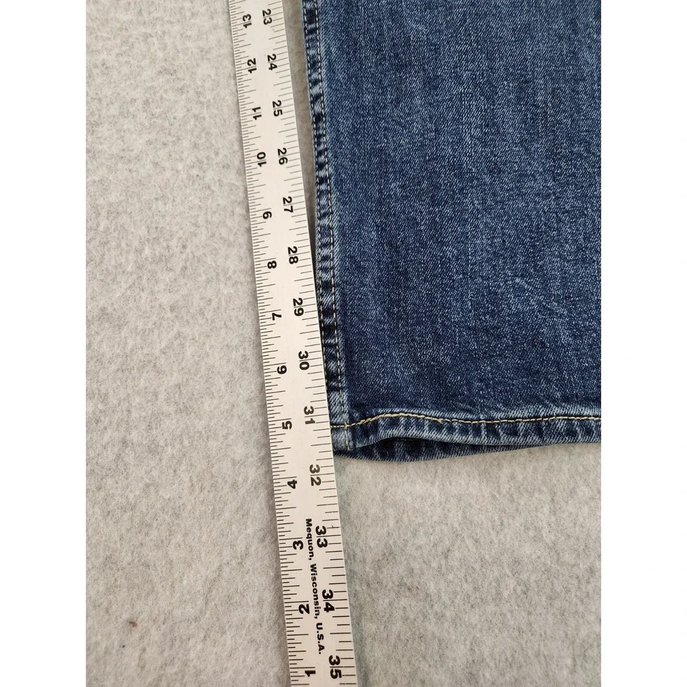 Levi Strauss Signature Men Relaxed Fit Cotton Denim Work Jeans 42x32 Medium Blue